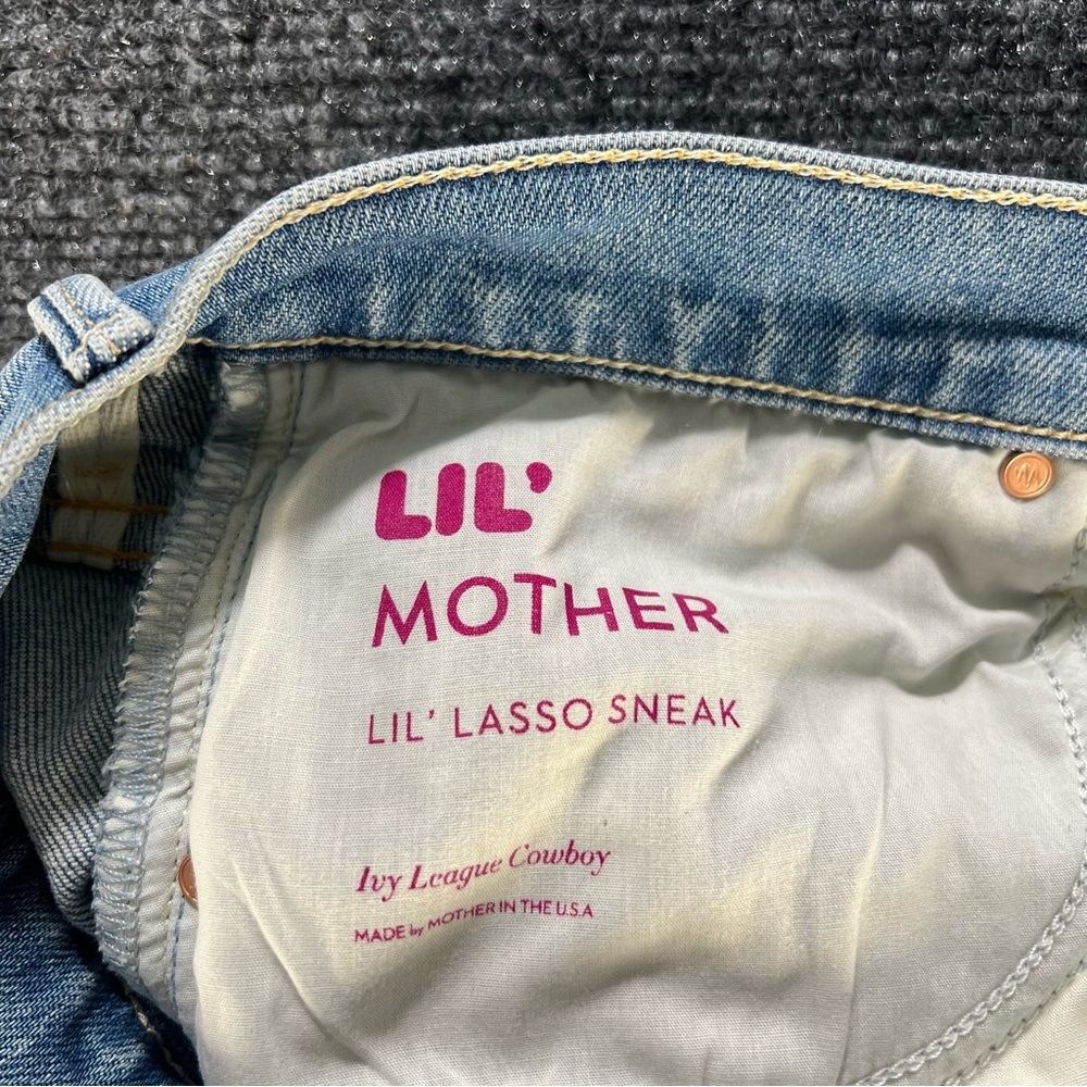 MOTHER Lil’ Lasso Sneak Wide Leg Jeans Size 31 in Ivy League Cowboy $248 - Picture 5 of 10